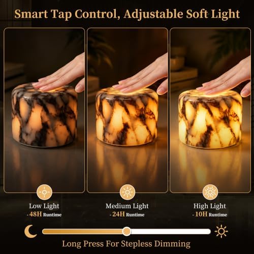 AOPO Natural Marble Cordless Touch Dimmable Table Lamp Night Light - Image 5