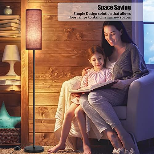 PARTPHONER Floor Lamp for Living Room, Modern Standing Lamps with Lampshade, Minimalist Tall Lamp with Foot Switch for Living Room, Bedroom, Kids Room, Office(Bulb Not Included) - Image 7