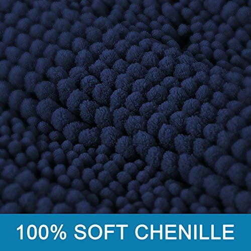 H.VERSAILTEX Bathroom Rugs Bath Mat Runner Rug Non Slip Kitchen Rug Extra Long Bath Rug Runners Oversized 59" x 20" Absorbent Washable Dry Fast Plush Area Rug for Bathroom/Bedroom - Navy - Image 3