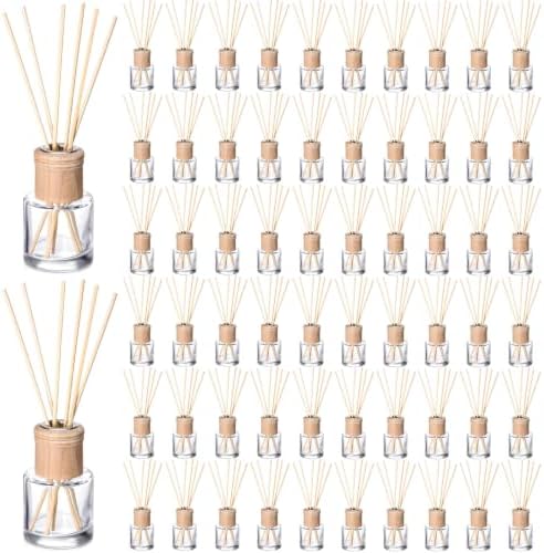 Roshtia 70 Set Reed Diffuser Bottles Empty, 50ml Bottles with Sticks by Roshtia