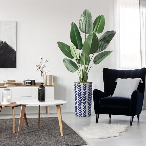 Artificial Tree in Modern Pattern Planter, Fake Bird of Paradise Silk Tree for Indoor and Outdoor Home Decoration - 67" Overall Tall (Plant Pot Plus Tree) by SIGNWIN