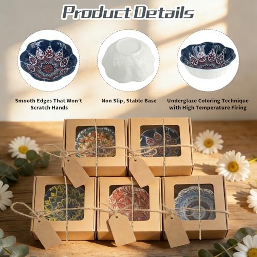 25 Pcs 3.3"Small Ceramic Bowls Wedding Favors Boho Dipping Dishes - Image 3