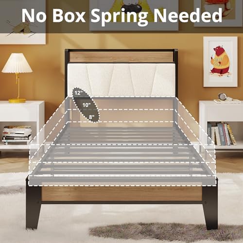 LIKIMIO XL Twin Size Bed Frame with Storage Headboard and Charging Station - Image 6