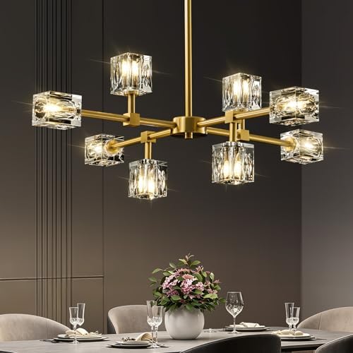 Modern Sputnik Gold Chandelier: Antique Brass Dining Room Living Room Light by BlesULuk