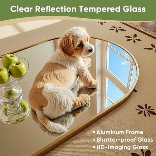 Floor Mirror,76"x33.5"Oversized Full Length Mirror with Stand, Gold - Image 4