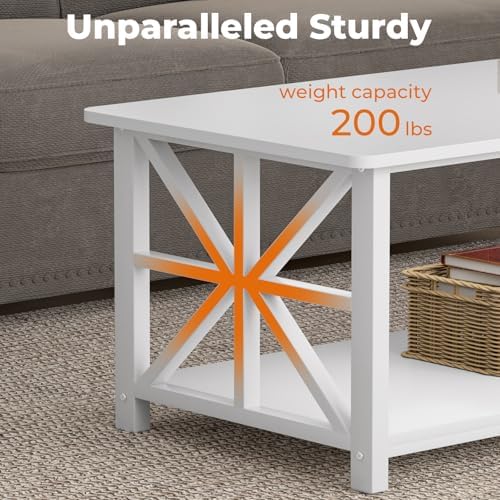 GreenForest Coffee Table for Living Room with Round Corners - Image 4