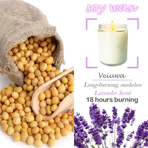 24 Pcs 6 Oz Lavender Scented Soy Candles Set,Mason jar Bulk Candles for Gifts,Aromatherapy Candle,Great Stress Relieving Scented Candle for Girls as a Gift for Birthdays, Weddings and More! - Image 3