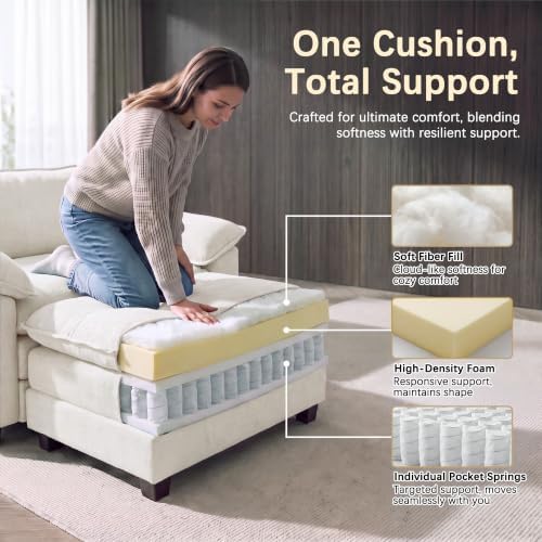 Homall Sofa Accent Chair with Ottoman, 35" Reading Chair, White - Image 6
