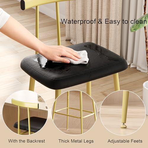 Kitchen Bar Stools set of 2,Stool Kitchen Counter,Gold Counter Height Stool - Image 4