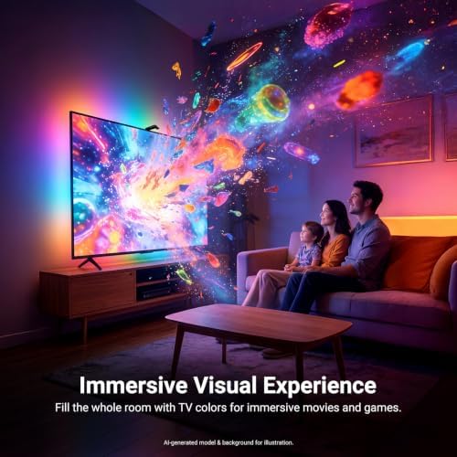 NEEWER Basics TV Backlight for 75"-85" Screens, 16ft/5m LED RGB Light Strips with Sensor Change with TV, Scheduled On/Off, Zero Delay Color Sync, Music Sync, 24 Scenes, Supports App Control, NS03 - Image 2
