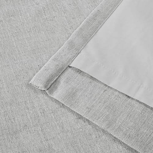 Vision Home Light Gray Pinch Pleated Full Blackout Curtains Linen Blended Room Darkening Curtain Panels 112 inch for Living Room Bedroom Thermal Insulated Pinch Pleat Drapes with Hooks 40" Wx112 Lx2 - Image 6