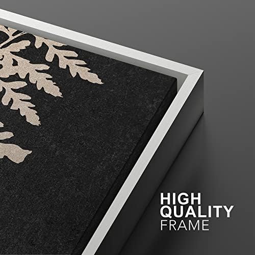 SIGNWIN Canvas Print Wall Art Set Black Tan Forest Fern Plant Leaf Silhouette Nature Wilderness Illustrations Modern Art Rustic Multicolor for Living Room, Bedroom, Office - 24"" x36 x2 White - Image 4