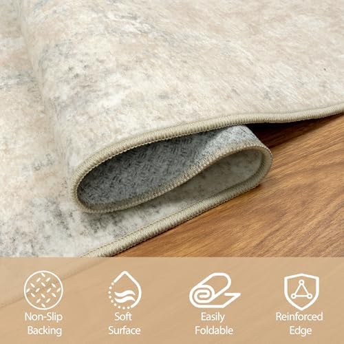 9x12 Area Rugs for Living Room Washable Bedroom Dining Room Beige Grey - Image 3