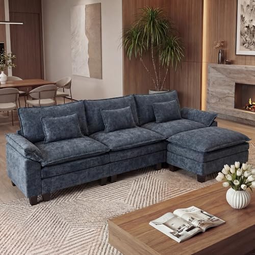URRED Oversized Modular Sectional Sofa，Blue：122" L Shaped by URRED