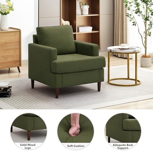 Weture Mid-Century Accent Chair, Green Armchair Living Room Chairs, 2 Pack - Image 4