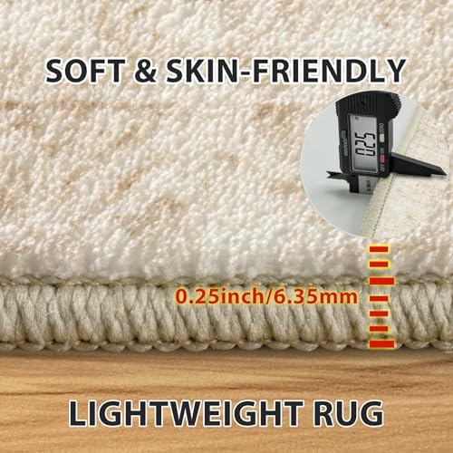 Aelenmu 6x9 Area Rugs for Living Room Washable Bedroom Dining Room Beige - Image 6