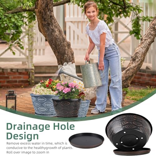 Nooulap 3 Pack Flower Pots 11 Inch - Image 2