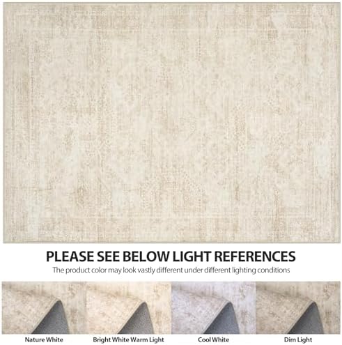 Aelenmu 6x9 Area Rugs for Living Room Washable Bedroom Dining Room Beige - Image 7