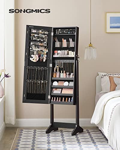 SONGMICS LED Jewelry Cabinet Standing, Lockable Armoire - Image 2