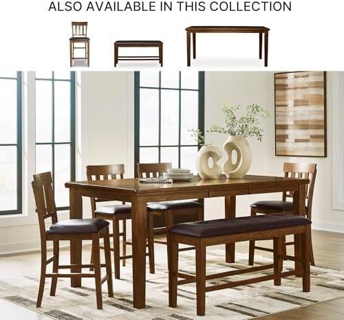Signature Design by Ashley Upholstered Counter Height Dining Bench, Brown - Image 6