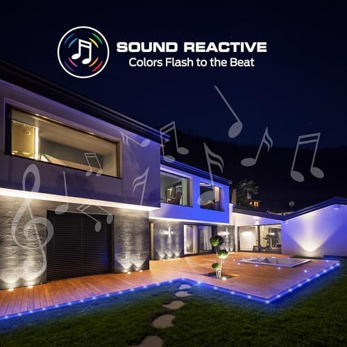 Monster Smart 2 -Pack 50 Foot RGB+IC+WW Outdoor LED Light Strip (100 ft Total), Sound Reactive, Dimmable, Multicolor & Multi-White, IP44 Waterproof, Weather Resistant, Works with Alexa, Google, Siri - Image 6