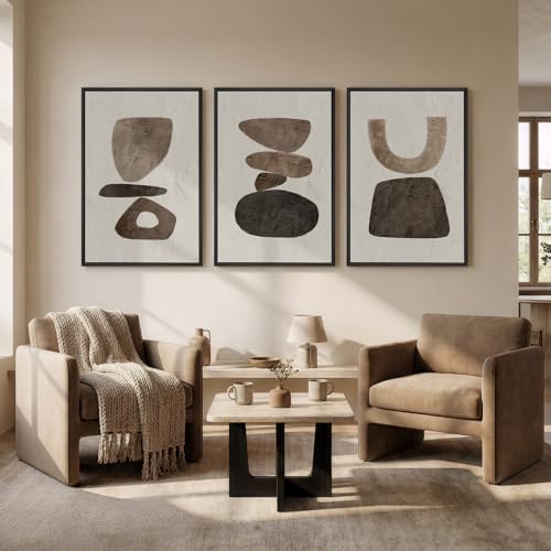 Large Framed Minimalist Abstract Canvas Wall Art for Living Room, 24x36 In - Image 4