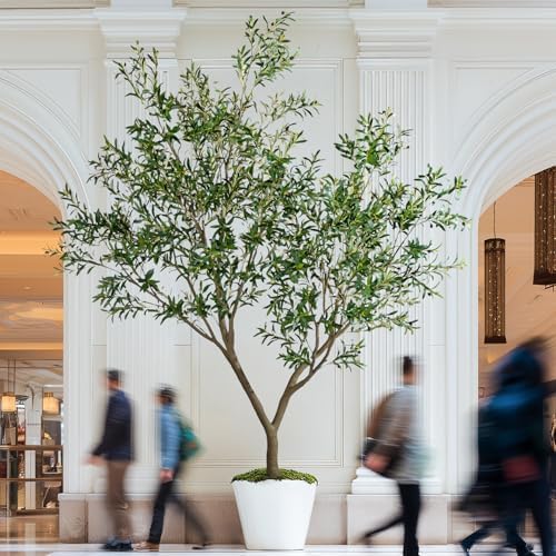 Large Artificial Trees Tall Fake Olive Tree with Pot Indoor Outdoor Realistic Floor Faux Plastic plantas for Modern Home Living Room Office Corner Farmhouse Fake Olives Plants Decor Housewarming Gift - Image 7