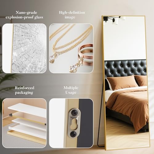 DUMOS 63"x20" Full Length Floor Mirror, Full Body Mirror - Image 6