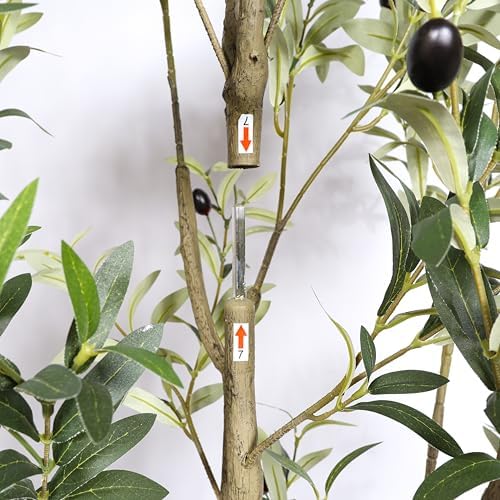 6FT Artificial Olive Tree, Faux Plants Indoor, Fake Tree with Black Pot - Image 5