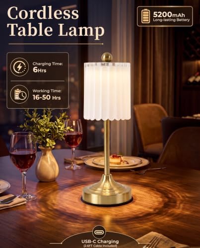 Vintage Cordless Accent Table Lamp 14" High - Image 2