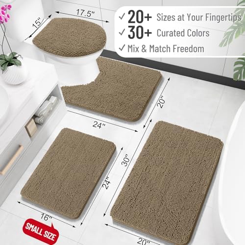 OLANLY Small Bathroom Rugs 24x16, Extra Soft Absorbent Chenille Bath Rugs - Image 2