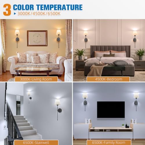 NIORSUN Battery Operated Wall Sconce Set of 2,Beige-Black Rechargeable Wall Lights with 10400mAh Dimmable Bulbs and Remote, 9 Colors Wireless Wall Lamps for Bedroom Living Room Hallway - Image 4