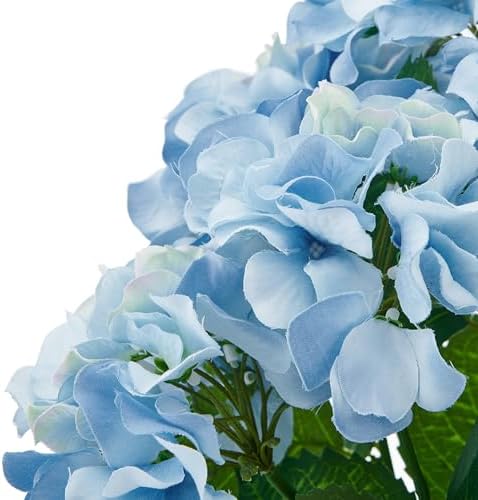 Elements Artificial Hydrangea Floral Arrangement in Vase, 23 Inch Faux Silk Greenery Decor for Home, Living Room, Bedroom, Kitchen, Office - Lifelike Fake Flowers Display - Image 2