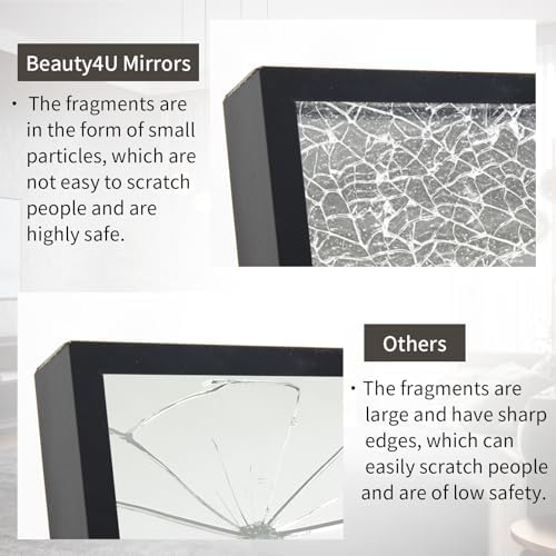 Beauty4U 76" x 34" Full Length Mirror with Stand, Black Large Floor Mirror - Image 5