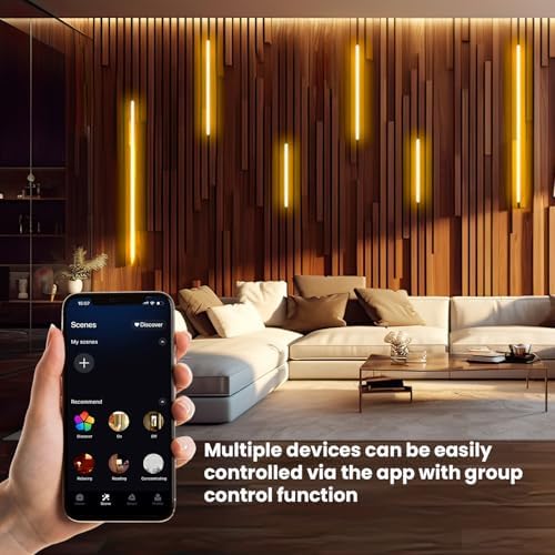 SHUNLEE Black Neon LED Recessed Lighting for Acoustic Panels, 6 Rolls WiFi 2700K Warm White Slat Wall Lights with Alexa & Remote, Flexible Neon LED Strip Lights for Acoustic Wall (2*44+2*28+2*20 in) - Image 6