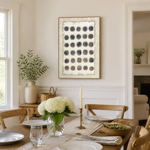 SAFERRYHOME Abstract Hand Painted Neutral Wall Art, 24"x36" Framed - Image 5