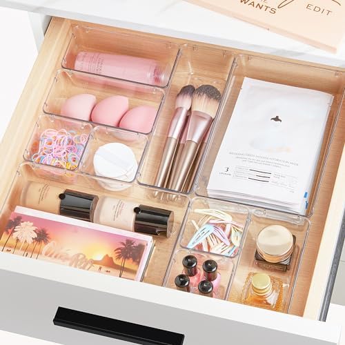 Vtopmart 28 Pack Clear Drawer Organizer Bins, 4 Sizes Storage Trays - Image 3