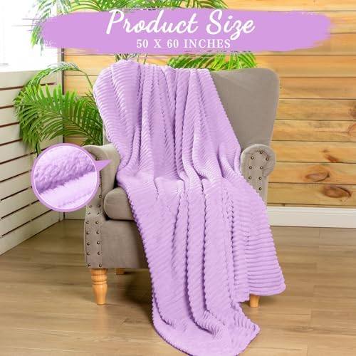 Buryeah 12 Pcs Flannel Blankets Bulk,Fall Outdoor Wedding, Lavender Purple - Image 2