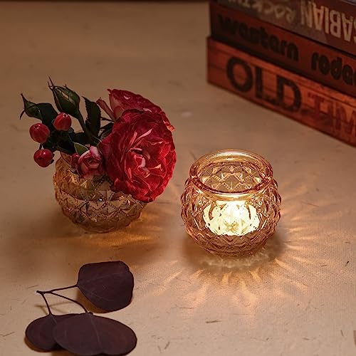 DARJEN 24 Pcs Gold Votive Candle Holders Round Glass Candle Holders Bulk - Image 6