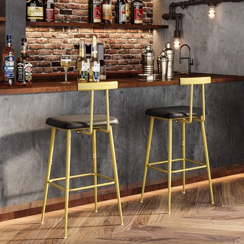 Kitchen Bar Stools set of 2,Stool Kitchen Counter,Gold Counter Height Stool - Image 5