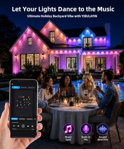 50FT Permanent Outdoor Lights , RGB+IC Smart Christmas Lights for House - Image 3