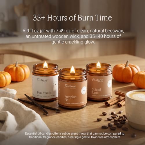 Fontana Candle Co Wood Wick Beeswax Candle, Warm and Cozy Bundle - Image 3