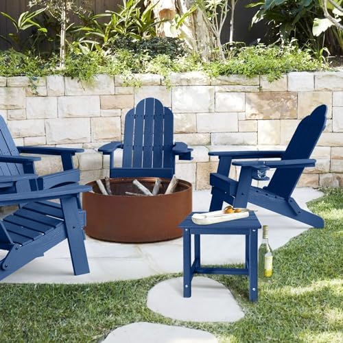 GARDENSTAR Adirondack Square Side Table,one-Tier Outdoor end Table, Patio Side Table for Pool,Porch,Backyard,Relaxing Companion (Blue) (Pack of 2) - Image 2