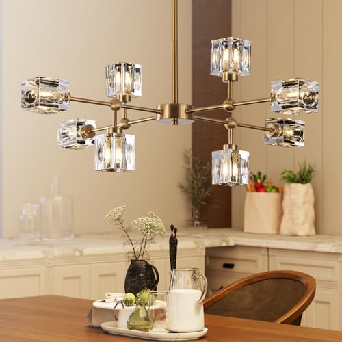 Crystal Sputnik Chandelier with 8-Light Modern Light Fixtures by lixdrask