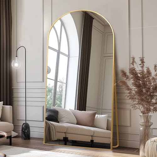 Beauty4U 71" x 32" Arched Full Length Mirror with Stand, Gold Floor Mirror by Beauty4U