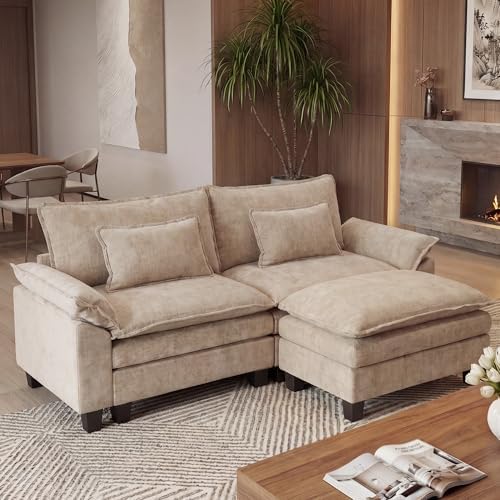 URRED Oversized Modular Sectional Sofa，Khaki：87" L Shaped by URRED