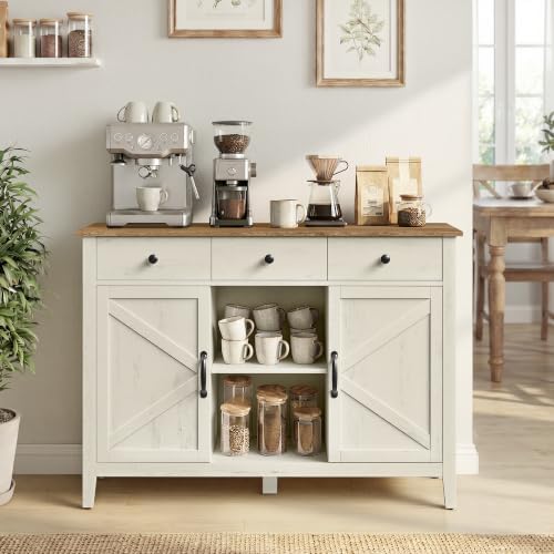 VASAGLE Buffet Cabinet, Coffee Bar with 3 Drawers, Adjustable Shelf by VASAGLEbySONGMICSHOME