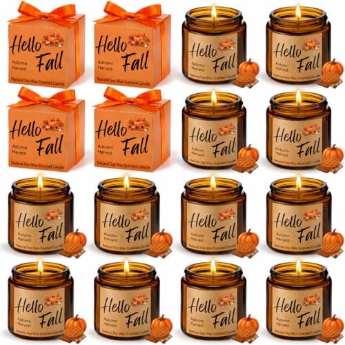 MTLEE 12 Pcs Fall Scented Candles for Home Candle Gifts for Women Men by MTLEE