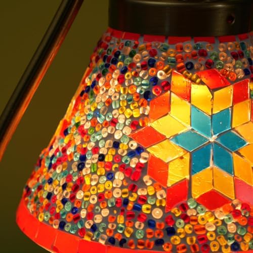 Turkish Mosaic Lamp, Candle Warmer & Wax Melt Warmer, Red - Image 6