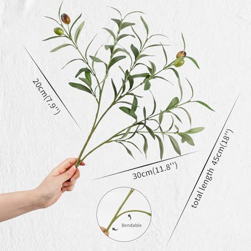 6FT Artificial Olive Tree with Basket&3PCS 18Inch Olive Branches - Image 2